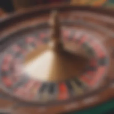 Close-up of a roulette wheel in action