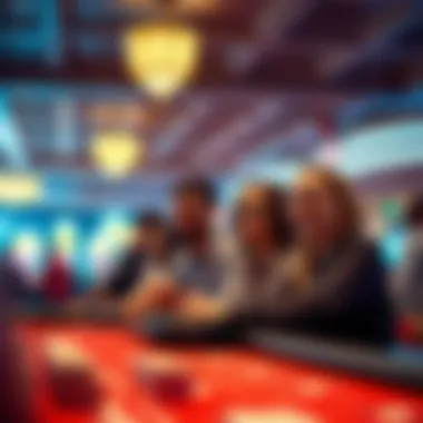 Exploration of Casino Environment A diverse group exploring a casino environment.