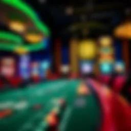 A vibrant casino table showcasing various gaming options