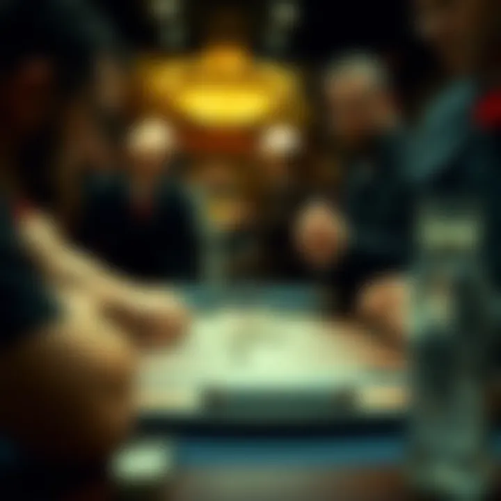 Intense Backgammon Match Players engaged in an intense backgammon match