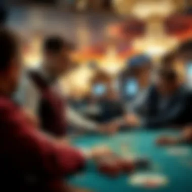 The Role of the Dealer in Gaming Dynamics A dealer engaged with players at a blackjack table
