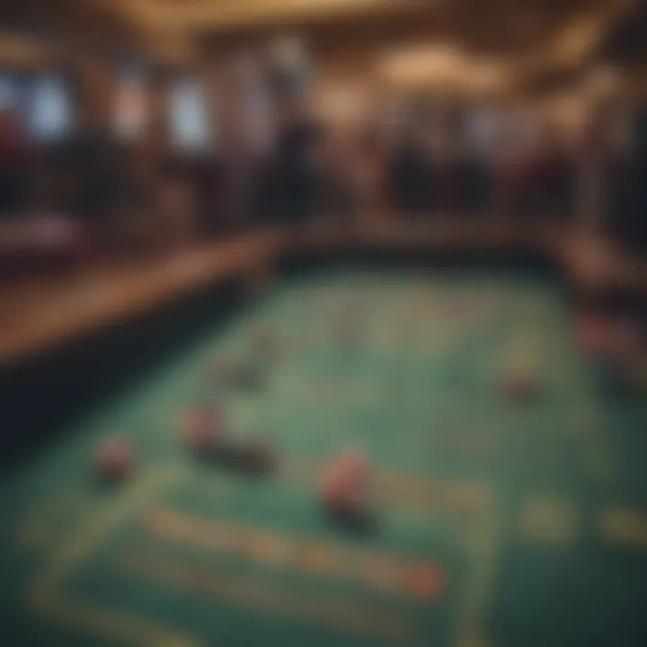 Exciting scene of a craps table in a bustling casino