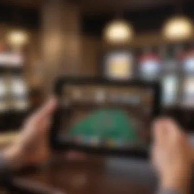 User Experience with Rewards Application A user engaging with a rewards app on their tablet