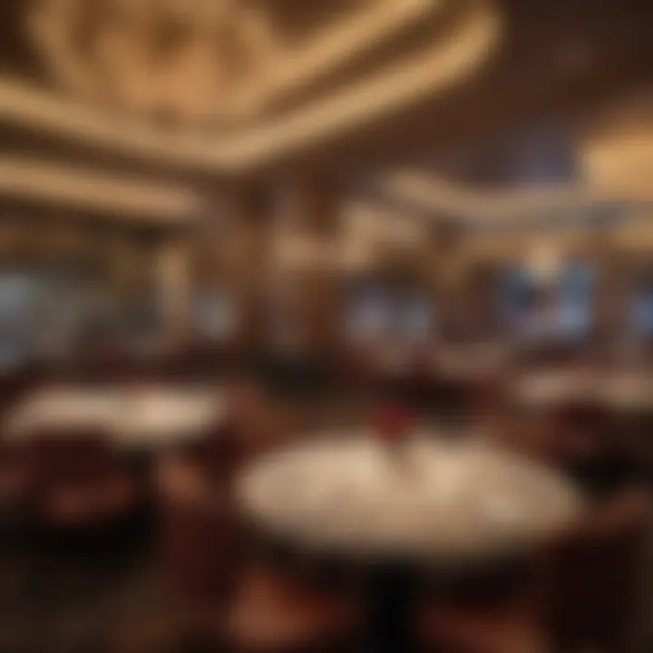 A beautifully designed dining area in a Las Vegas casino restaurant