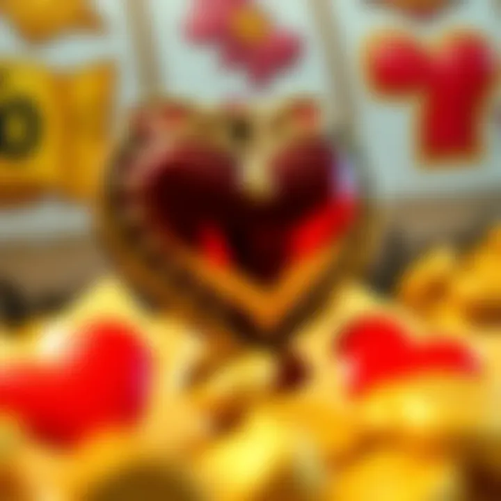 Unique Symbols in Heart of Gold Slot Close-up of unique symbols featured in the Heart of Gold slot