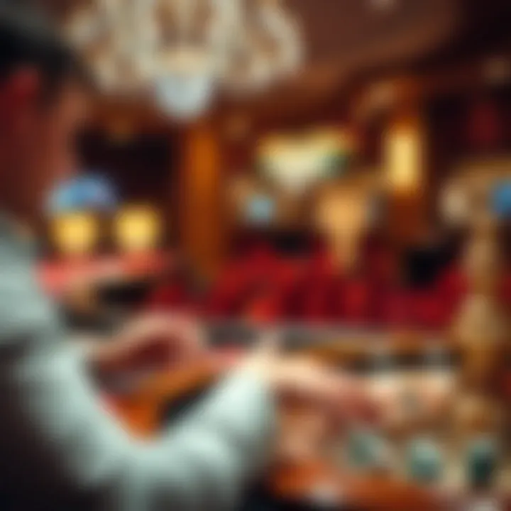 Enhancing Engagement Through Informed Betting Player analyzing betting strategies at a roulette game