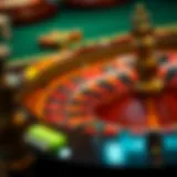 Roulette wheel with minimum bets highlighted