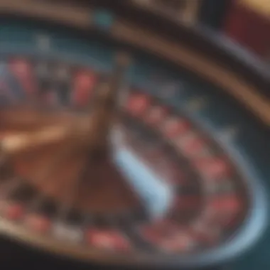 A close-up of a roulette wheel spinning, capturing the thrill of chance