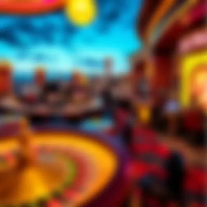 A panoramic view of a bustling Miami casino showcasing its unique ambience.