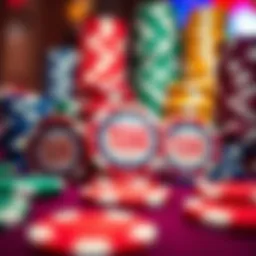 A collection of vibrant Texas poker chips displayed elegantly