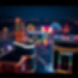 Aerial view of Cleveland casino district showcasing vibrant nightlife