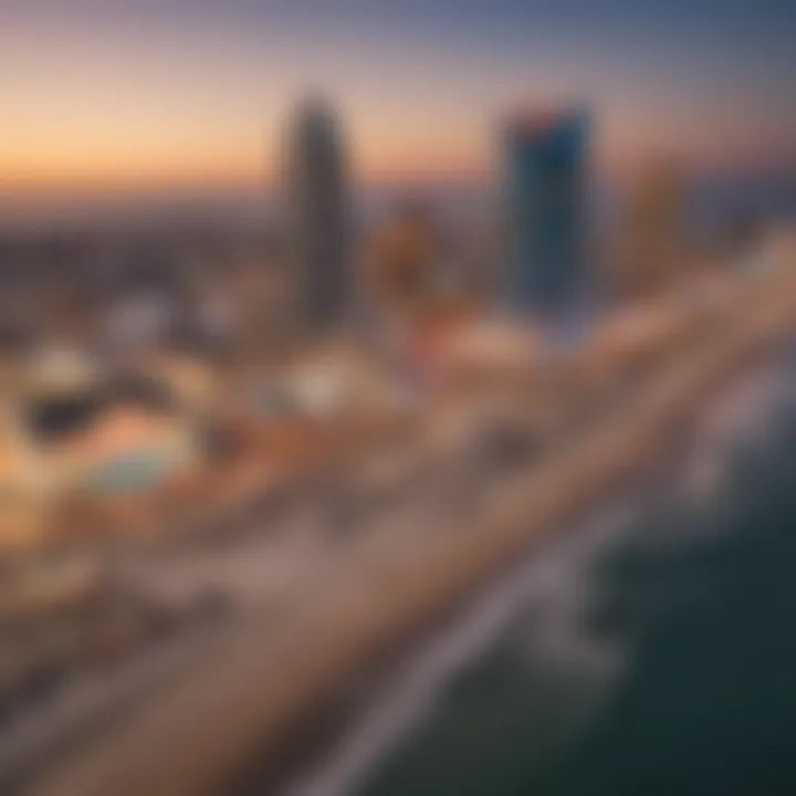 A panoramic view of Atlantic City with its iconic skyline and bustling boardwalk.