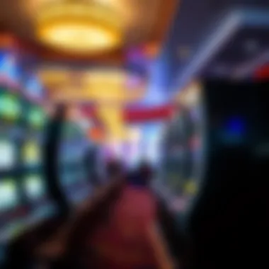 Thriving Slot Machine Area Interior of a bustling casino floor filled with slot machines