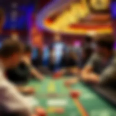 Social Gaming Experience in Cleveland Group of friends enjoying table games in a lively casino setting