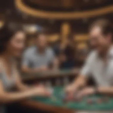 A group of enthusiastic players engaged in a lively gaming session at a river casino