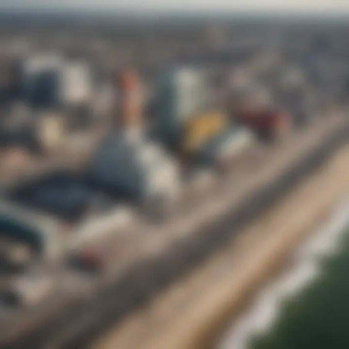 A stunning aerial view of Atlantic City showcasing its iconic boardwalk and casinos