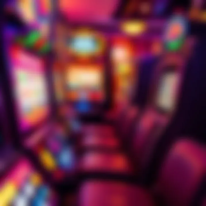 Close-up of colorful slot machines