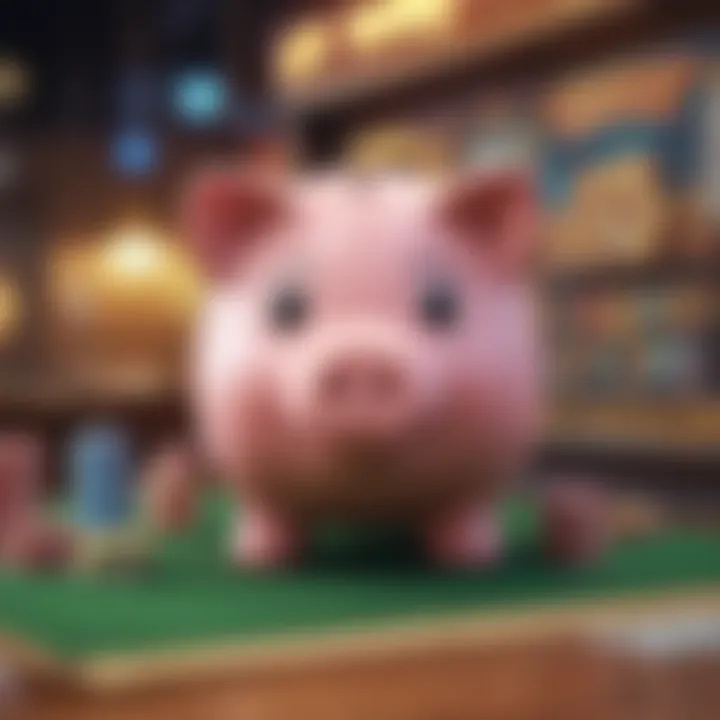 A detailed view of the Piggy Bank Slot Game interface showcasing vibrant graphics and symbols.