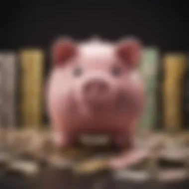 An artistic representation of a piggy bank symbolizing wealth and savings in gambling.