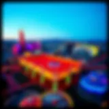 Aerial View of Rio Las Vegas Ride Aerial view of the Rio Las Vegas Ride showcasing its vibrant colors and design