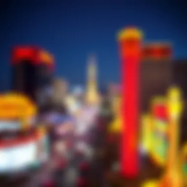 Rio Las Vegas Ride on the Las Vegas Strip Panoramic view of the Las Vegas Strip with the Rio Las Vegas Ride in focus