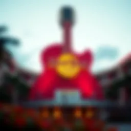 Exterior view of Seminole Hard Rock Casino Hotel showcasing its iconic guitar shape