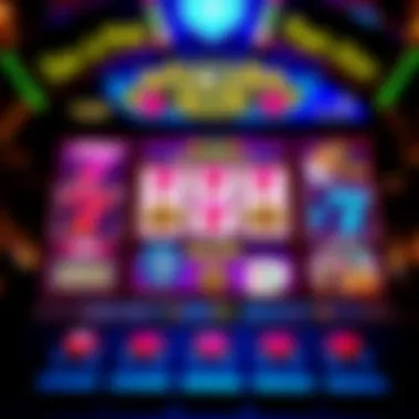 Vibrant Poker Slot Machine Graphics An intricate view of a poker slot machine display showcasing vibrant graphics and symbols