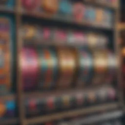 Colorful array of slot machine symbols and graphics