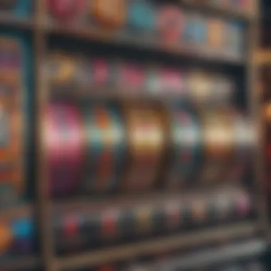 Colorful array of slot machine symbols and graphics