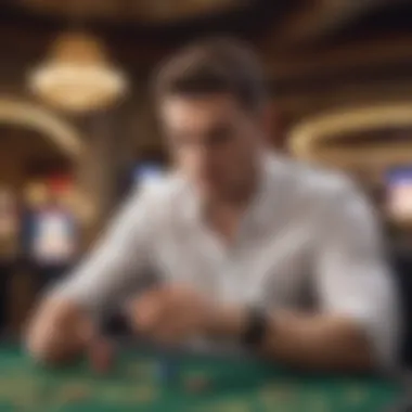 Immersive Online Gaming Experience An eye-catching depiction of a player enjoying an online casino game on a mobile device