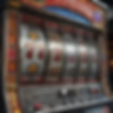 An artistic representation of a slot machine with vibrant symbols