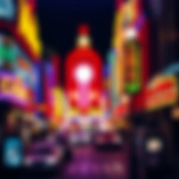 Fremont Street Lights at Night Vibrant lights illuminating Fremont Street