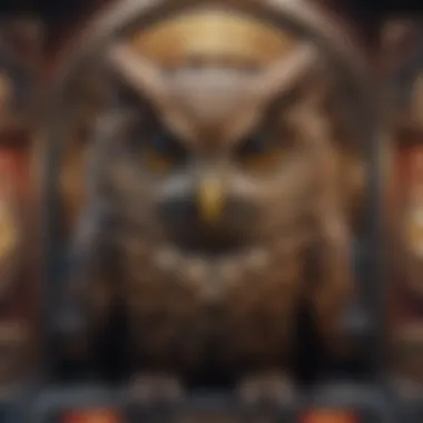 Detailed view of owl symbols and gameplay interface