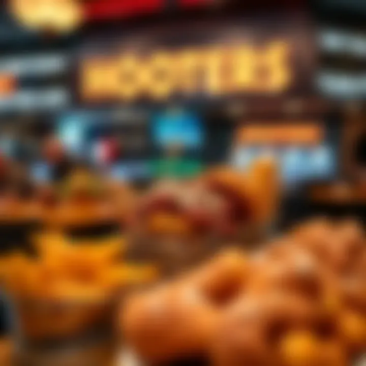 Diverse menu showcasing signature dishes at Hooters