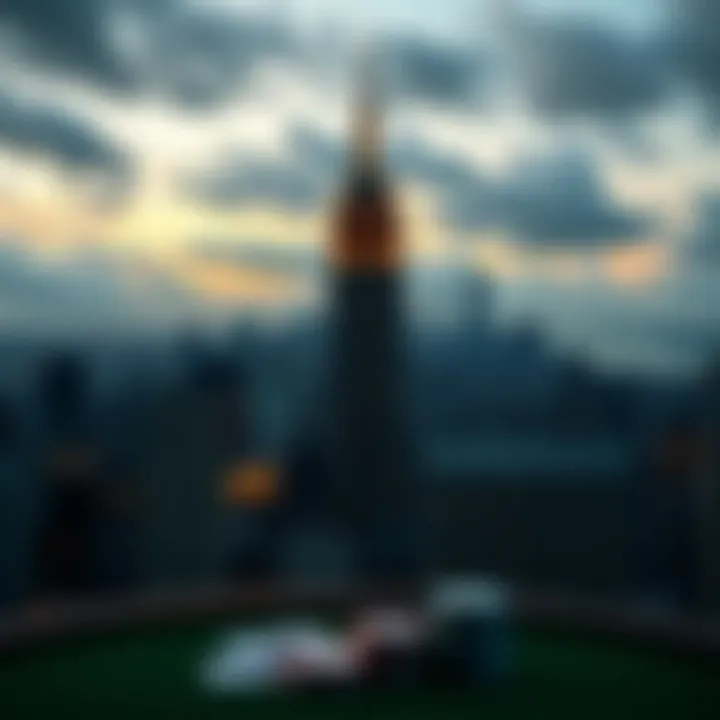 New York Poker Culture Iconic New York skyline with poker elements