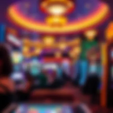 Vibrant Atmosphere of the Gaming Floor Inside view of the gaming floor bustling with activity