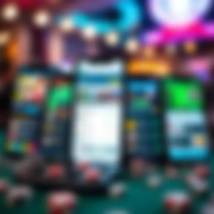 Mobile devices displaying various betting applications