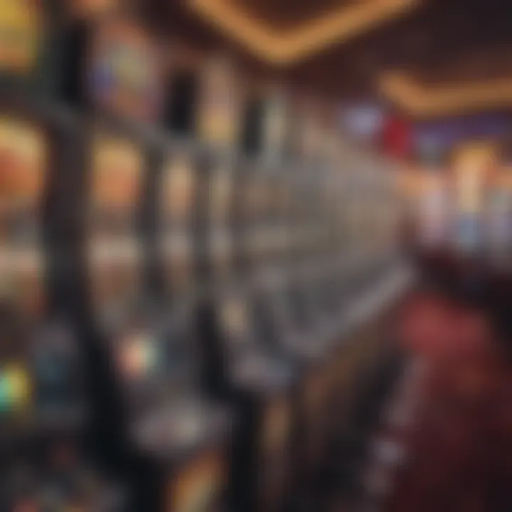 Colorful slot machines in a casino