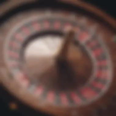 Close-up of a roulette wheel spinning