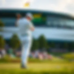A golfer preparing to tee off at The Masters