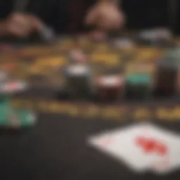 Omaha Hi-Lo table setup with chips and cards