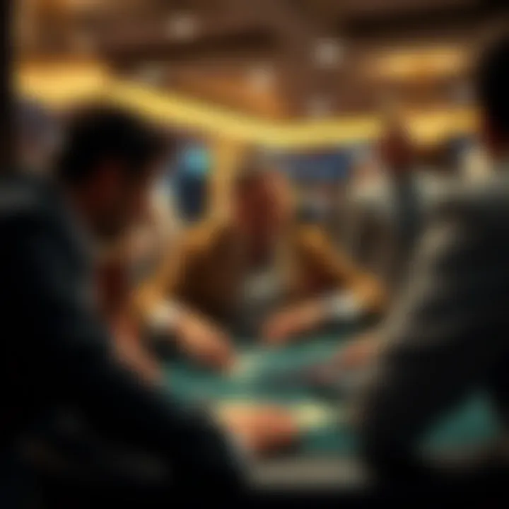 A Bold Move at the Poker Table High roller making a significant wager at a poker table