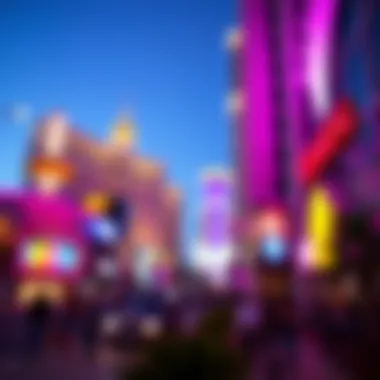 Vdara's Prime Location on the Las Vegas Strip Vibrant atmosphere of the Las Vegas Strip with Vdara in the background