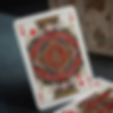 Close-up of unique design elements of Vegas cards